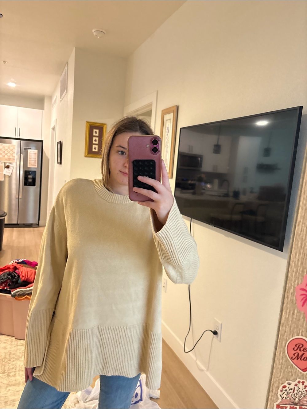 GAP Oversized Cream Crewneck Sweater